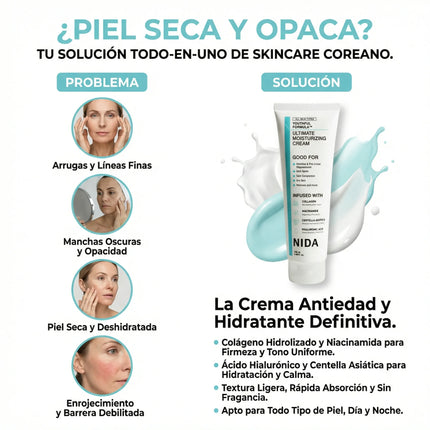 NIDA® Crema Hidratante Anti-Edad Coreana, empieza a cuidar tu piel desde hoy, obsequio sorpresa