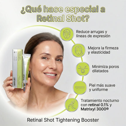 Retinal Shot 0.1% Tratamiento Coreano Antiarrugas Reafirmante, resultados comprobados