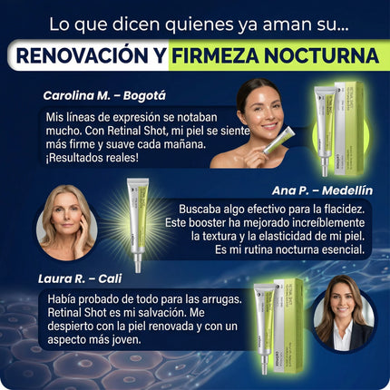 Retinal Shot 0.1% Tratamiento Coreano Antiarrugas Reafirmante, resultados comprobados