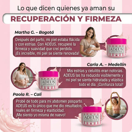 Crema ADEUS™: Reafirma, Hidrata y Combate Estrías.