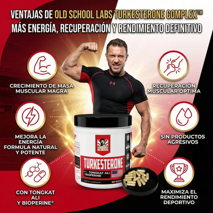 Turkesterone Complex™  Old School Labs Mas rendimiento, mas fuerza y mejor estado fisico.