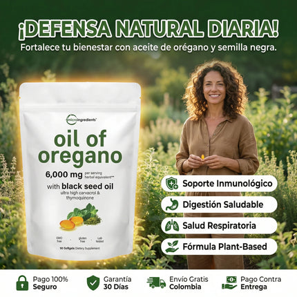 Oil of Oregano  Microingredients® Fórmula 2 en 1 y Defensa Antioxidante para el cuerpo, protejelo desde hoy