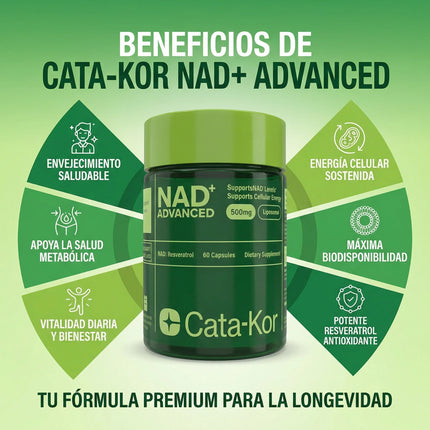 Cata-Kor NAD+ Advanced® Más Energía Hoy y Apoyo para un Envejecimiento Saludable