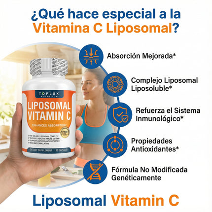 Vitamina C Liposomal 2100 mg Cuídate de enfermedades desde adentro