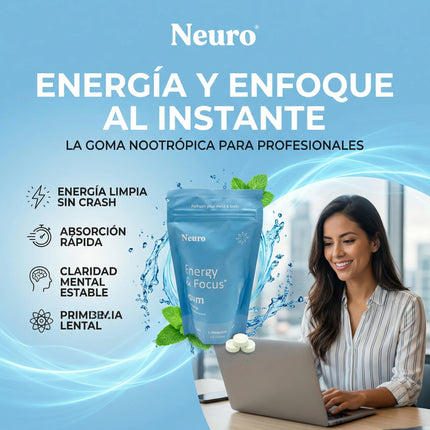 Neuro Energy & Focus Gum™  Activa tu mente y vuelve a concentrarte en minutos, empieza desde hoy