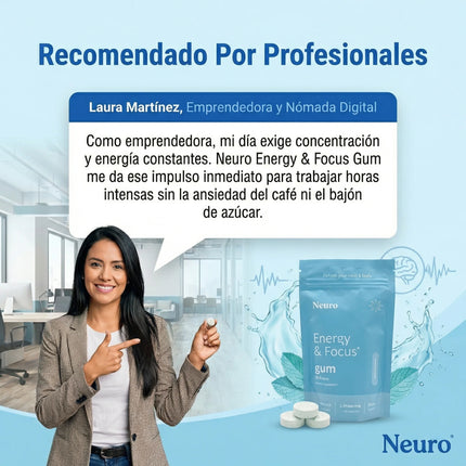 Neuro Energy & Focus Gum™  Activa tu mente y vuelve a concentrarte en minutos, empieza desde hoy