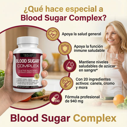 Blood Sugar Complex Toplux®, Cansado que tu azúcar te agote cada día.