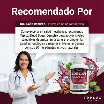 Blood Sugar Complex Toplux®, Cansado que tu azúcar te agote cada día.
