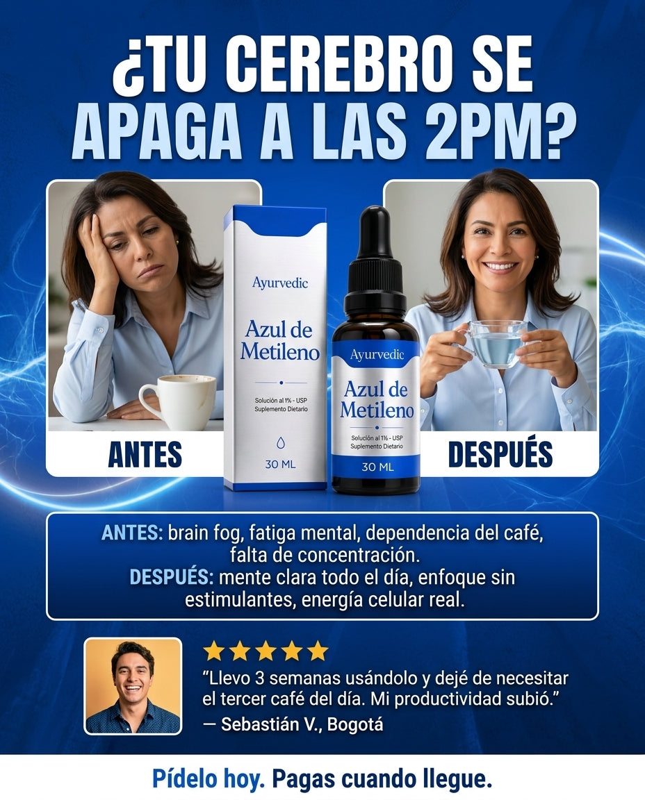 Azul de Metileno — ¿Tu cerebro se apaga a las 2PM?